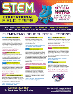 STEM Elementary Educational Field Trips Back of flyer